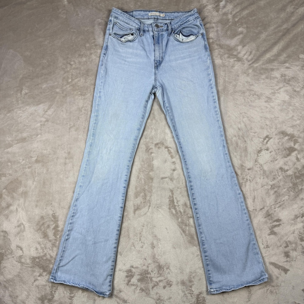 Levi's 725 Jeans Womens 29 Blue High Rise Bootcut Stretch Slim Light Wash Denim